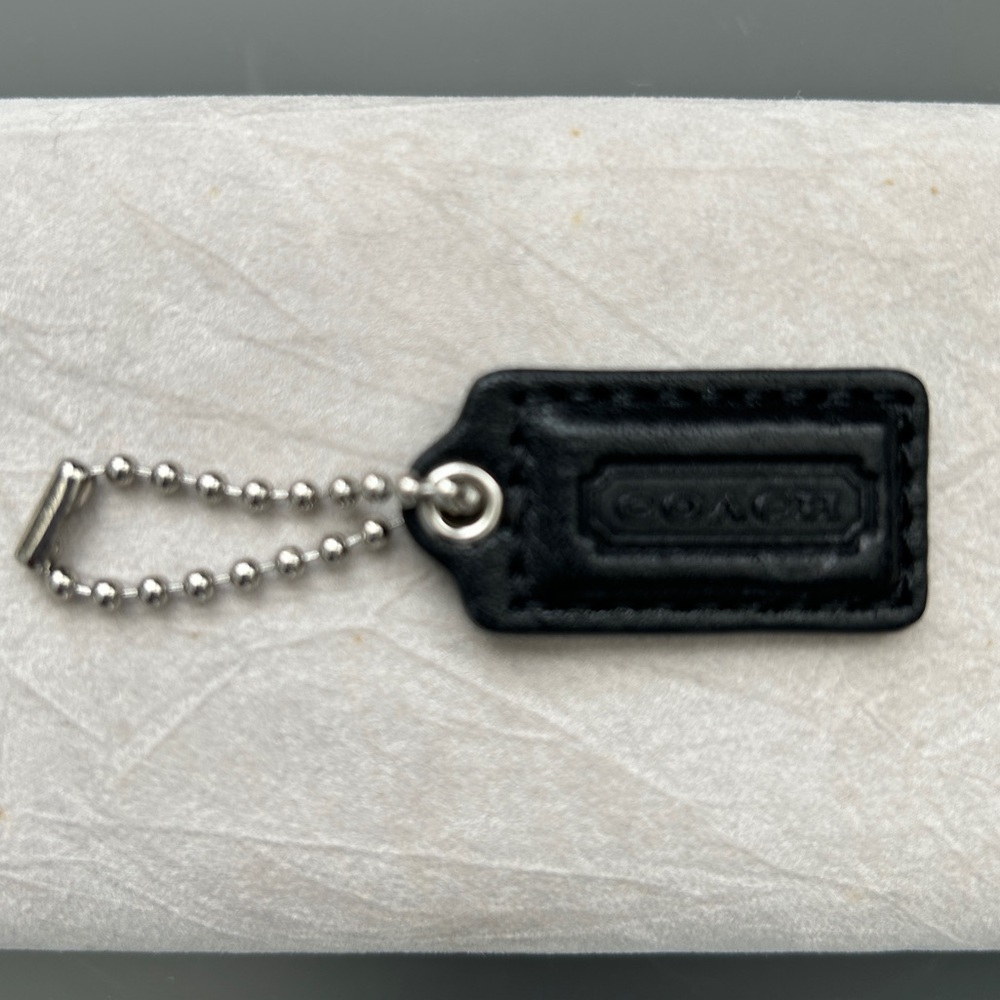 COACH 1.5" Replacement Hangtag/Bag Charm/Key Chain Black Leather Vintage